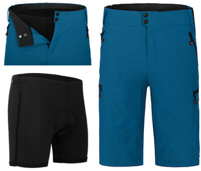 BERGSON PORVOO: Ripstop Radshorts & Sitzpolster