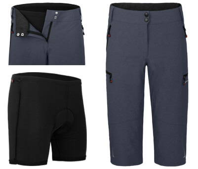 Bergson VINA Capri Damen 3/4 Radhose mit Innenhose