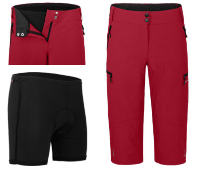Bergson VINA Capri Damen 3/4 Radhose mit Innenhose