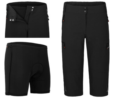 Bergson VINA Capri Damen 3/4 Radhose mit Innenhose